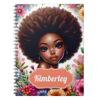 Cuaderno Chica negro afroamericano con afro