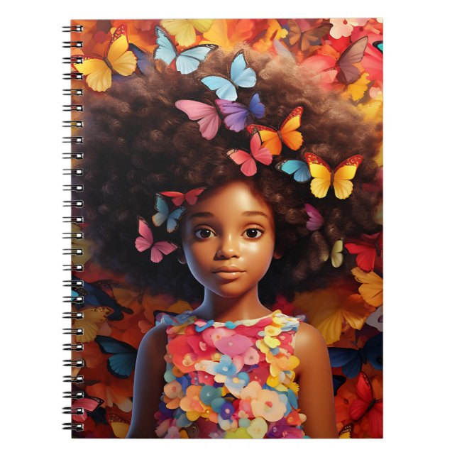 Cuaderno Chica negro magia melanina chicas de piel marrón f (Frente)