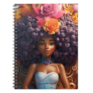 Cuaderno Chica negro magia melanina chicas de piel marrón f