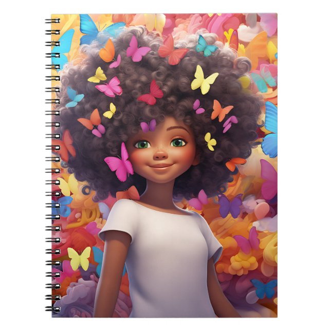 Cuaderno Chica negro magia melanina princesa chicas de piel (Frente)