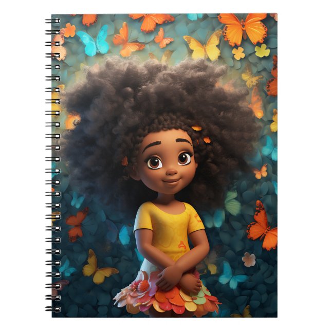 Cuaderno Chica negro magia melanina princesa chicas de piel (Frente)