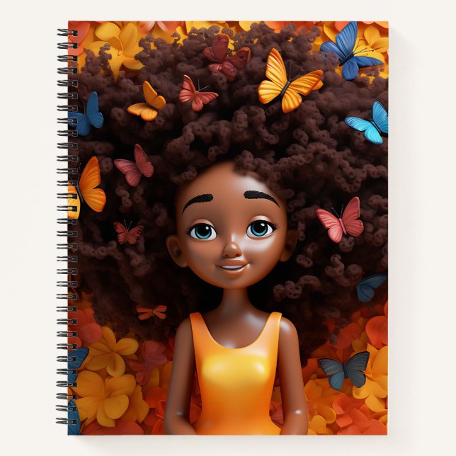 Cuaderno Chica negro magia melanina princesa chicas de piel (Anverso)