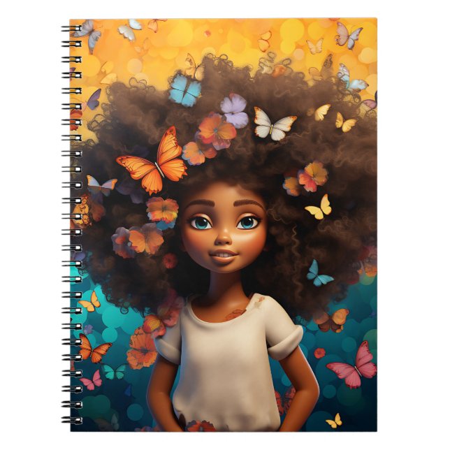Cuaderno Chica negro magia melanina princesa chicas de piel (Frente)