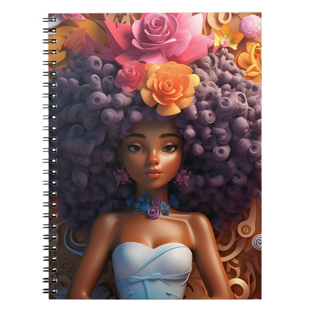 Cuaderno Chica negro magia melanina princesa chicas de piel (Frente)