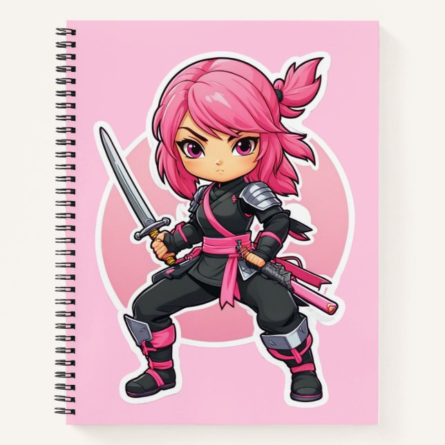 Cuaderno Chica Ninja Rosa (Anverso)