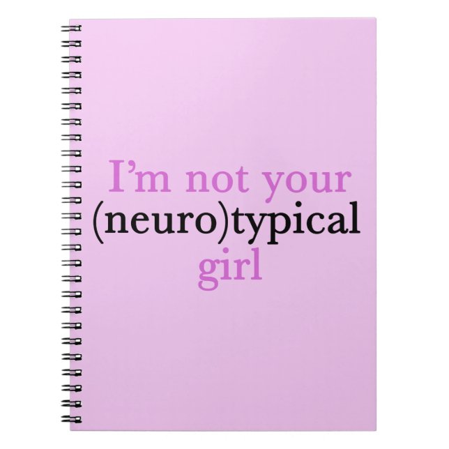 Cuaderno Chica no neurotípico adorno de autismo orgullo ros (Frente)