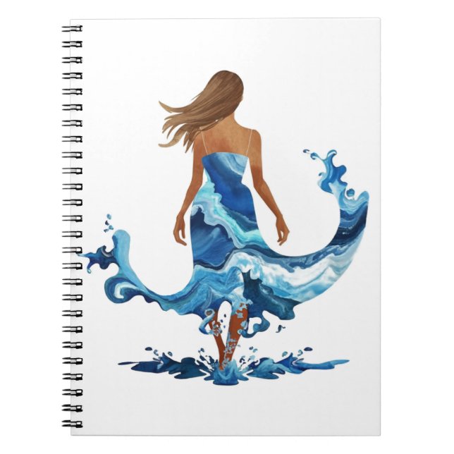 Cuaderno Chica Océano de ondas azules (Frente)