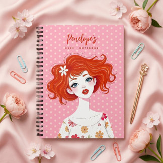 Cuaderno Chica pelirroja caprichosa y colorida Moda TMF26