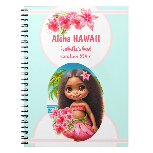 Cuaderno Chica personalizado de vacaciones veraniegas de Ch (Frente)