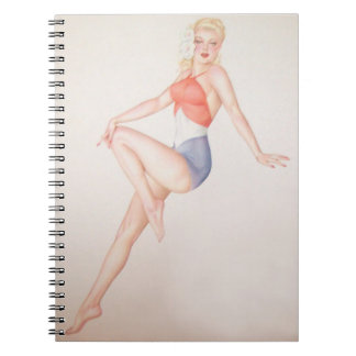 Cuaderno Chica Pinup de época Coloración original 5