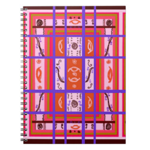 Cuaderno Chica Power curvy plaid diario abstracto