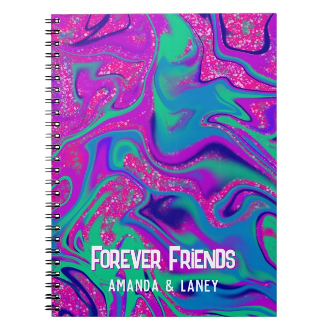 Cuaderno Chica Purpurina morado rosado Guay Cumpleaños Fies (Frente)