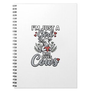 Cuaderno Chica Que Ama Vacas Diseño De Camiseta De Vaca Bon