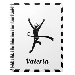 Cuaderno Chica que ejecuta Marathon Track Cross Country Kid