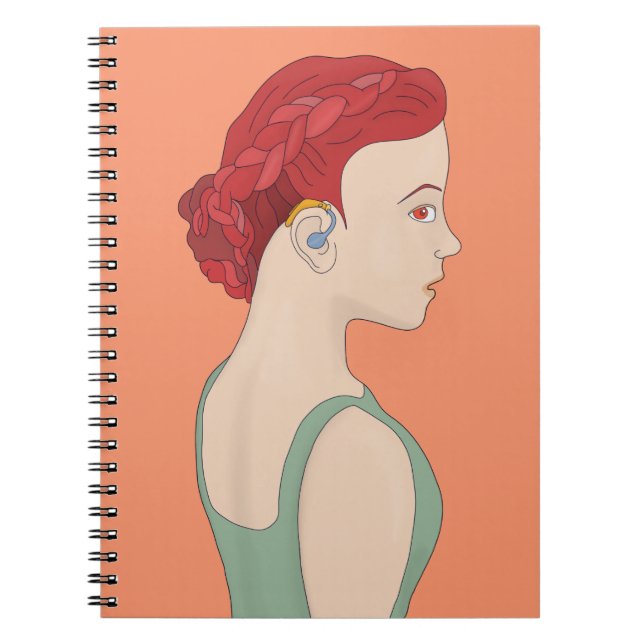 Cuaderno Chica que utiliza un audífono (Frente)