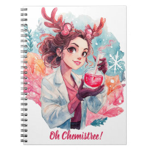 Cuaderno Chica Química Festiva Aquarela Arte Científico