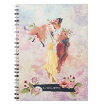 Chica Redhead y Ilustracion Fox de bebé diario