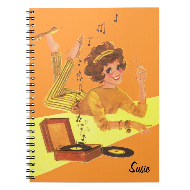 Cuaderno Chica retro de la música (Frente)