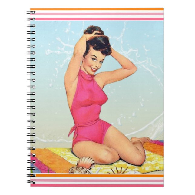 Cuaderno Chica Retro de Playa (Frente)