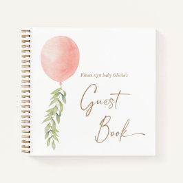 Cuaderno Chica rosa Balón Eucalyptus Foliage Guest Book
