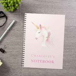 Cuaderno Chica rosa de unicornio