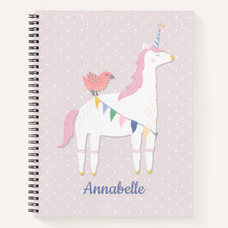 Cuaderno Chica rosa de Unicornio escribe y dibuja historia