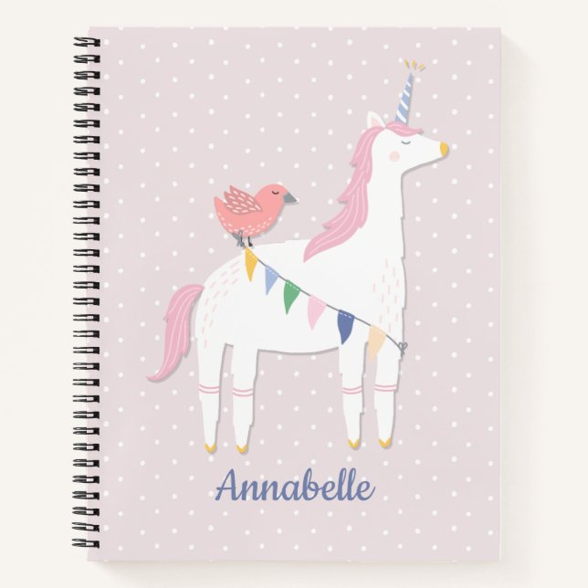 Cuaderno Chica rosa de Unicornio escribe y dibuja historia (Anverso)