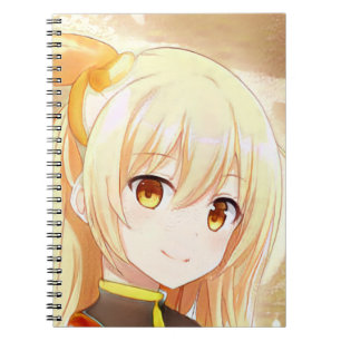 Cuaderno Chica rubia sonriente con ojos ámbar anime manga