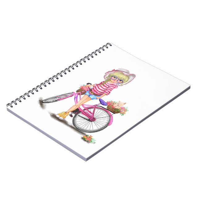 Cuaderno Chica rubio con regalo para portátiles en biciclet (Lado Izquierdo)