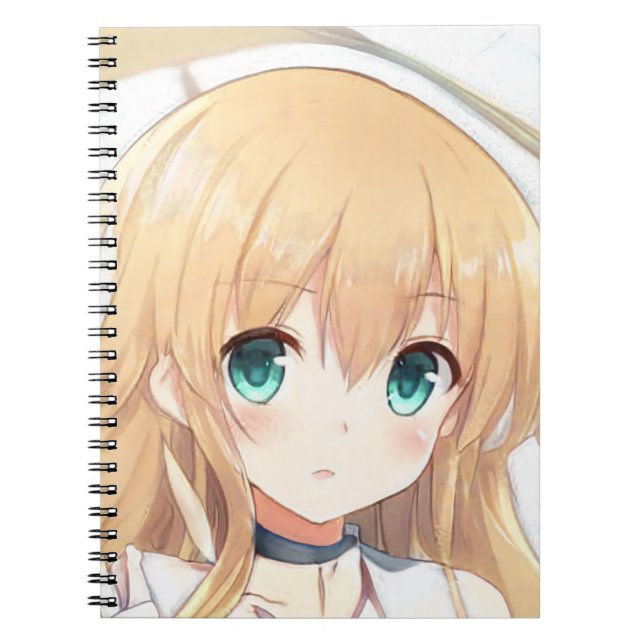 Cuaderno Chica rubio profundo ojos verdes anime manga (Frente)