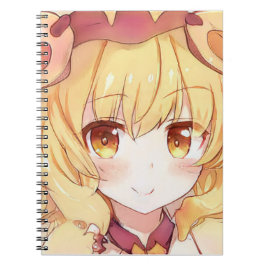 Cuaderno Chica rubio sonriente con ojos ámbar anime manga