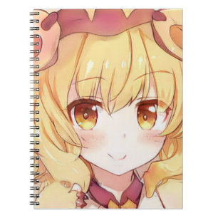 Cuaderno Chica rubio sonriente con ojos ámbar anime manga