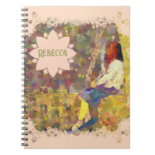 Cuaderno Chica Soñadora en Pared Geometría Abstracta Colori