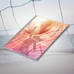 Cuaderno Chica sunset Voleibol playa personalizado