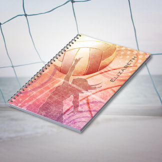 Cuaderno Chica sunset Voleibol playa personalizado