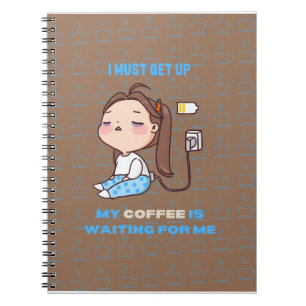 Cuaderno Chica temerario café Lover con fondo marrón