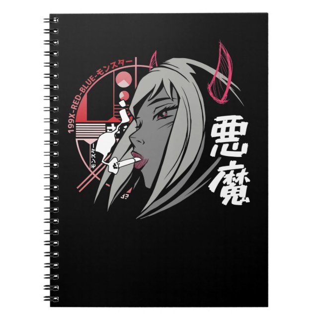Cuaderno Chica triste de Anime Mal Otaku Estética japonesa (Frente)