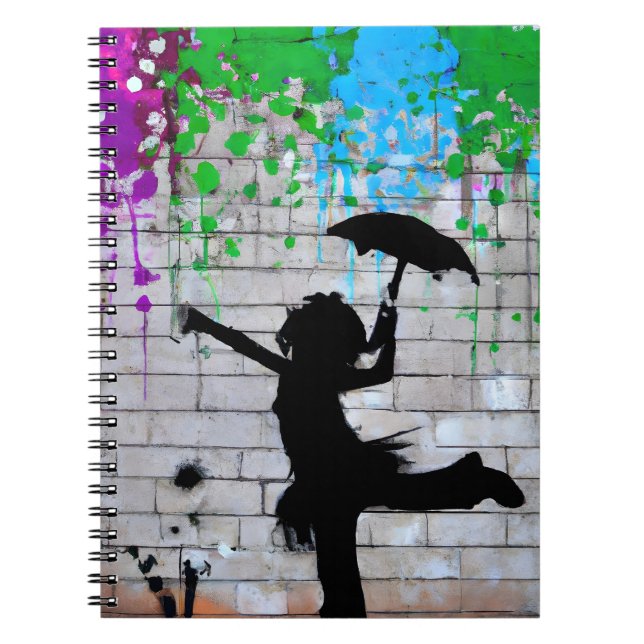 Cuaderno Chica urbano de juguete Graffiti Silhouette Art (Frente)