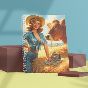 Cuaderno Chica Vaquera Vintage Pin-up Adorable