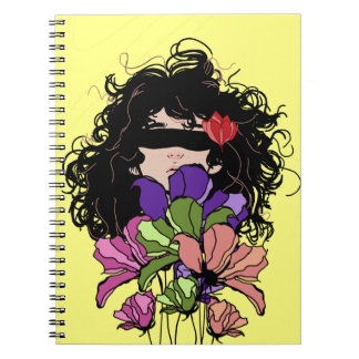 Cuaderno Chica y flores para portátiles