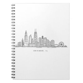 Cuaderno Chicago IL Cityscape Illustration