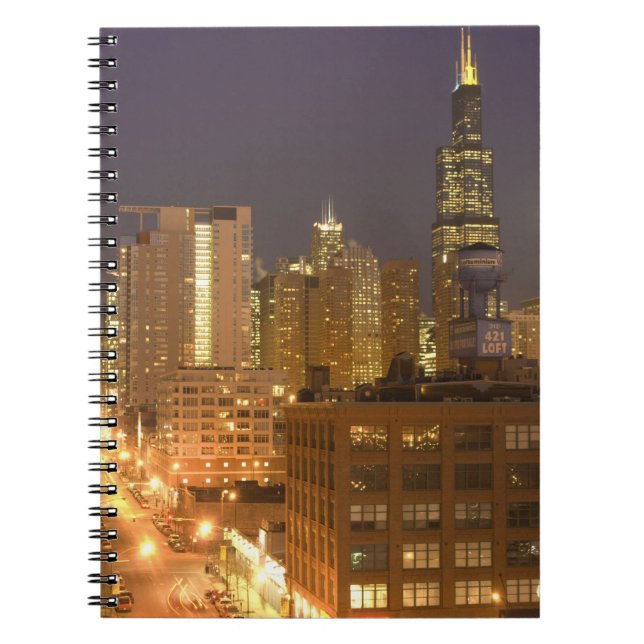 Cuaderno Chicago, Illinois, Skyline desde West Loop en (Frente)