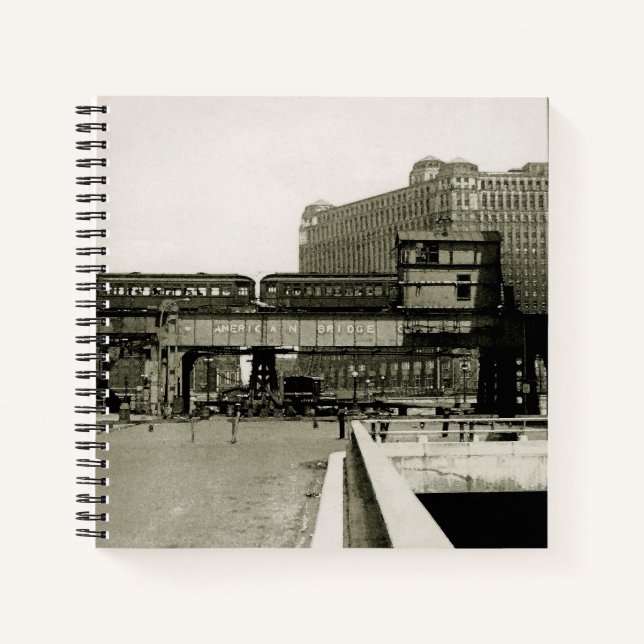 CUADERNO CHICAGO MERCHANDISE MART TROLLEY TRAIN WATERCOLOR (Anverso)