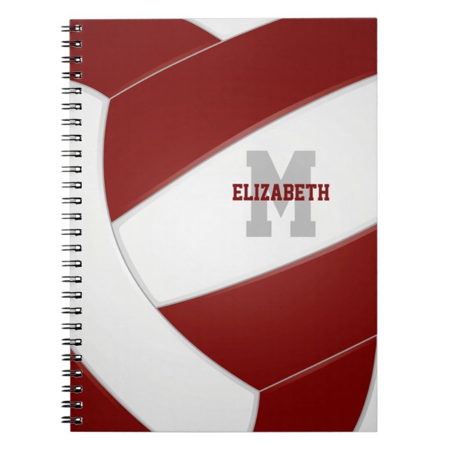 Cuaderno Chicas blancos personalizados marrones voleibol ma (Frente)
