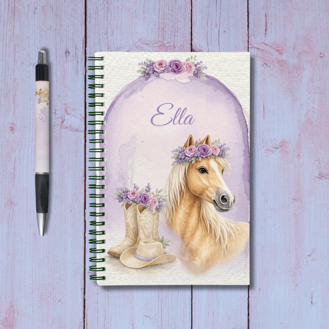 Cuaderno Chicas Caballo Floral Morado (Subido por el creador)