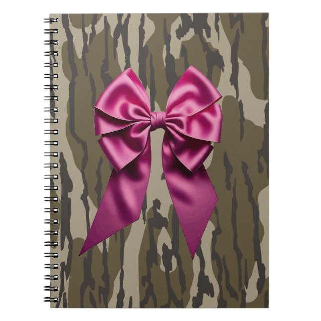 Cuaderno Chicas Camo Cinta Rosa Bow Bottomland Camo (Frente)
