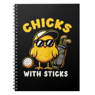 Cuaderno Chicas Con Palos De Golf Chica Mujer Club De Golf 