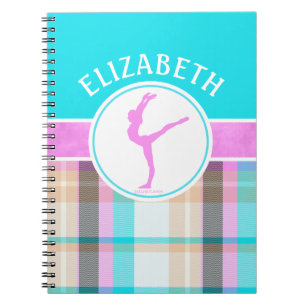 Cuaderno Chicas cones monograma de la gimnasia del tartán