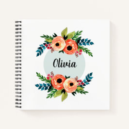 Cuaderno Chicas cortan flores de color floral y nombran a n