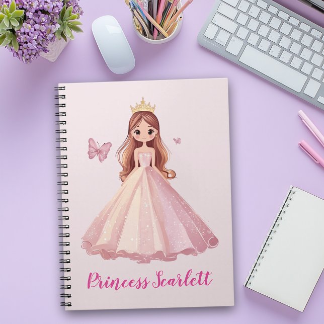Cuaderno Chicas Cute Princesa Rosa Personalizada (Subido por el creador)